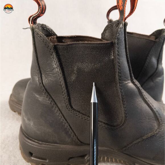 Redback Chelsea Work Boots Black Leather Easy Escape Pull-On Workwear Men's 8 - Picture 13 of 15